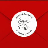 Angepasste Save the Date-Hochzeitserklärung Runder Aufkleber