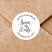 Angepasste Save the Date-Hochzeitserklärung Runder Aufkleber