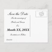 Angepasste Save the Date Postkarte (Rückseite)