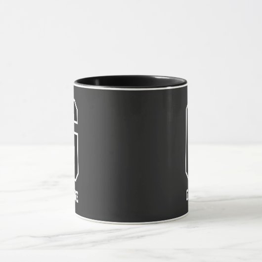 Angepasste Schwarz-weiße Personalisierte Monogramm Tasse (Zentrum)