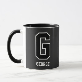 Angepasste Schwarz-weiße Personalisierte Monogramm Tasse