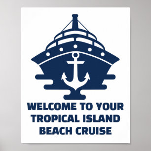 Angepasste Strandkreuzfahrt nautische Anker Reise Poster