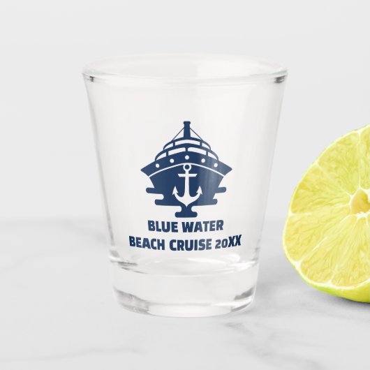 Angepasste Strandkreuzfahrt nautischer Anker Schnapsglas (Vorderseite)