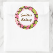 Angepasste Strawberry-Limon Dots-Aufkleber Runder Aufkleber (Tasche)