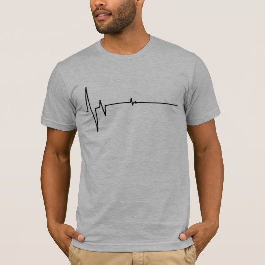 Angepasste T-Shirt der Männer Flatline Graus das (Vorderseite)
