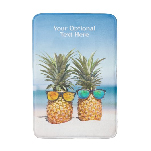 Angepasste Text-Beach-Ananas Badematte (Vorderseite Vertikal)