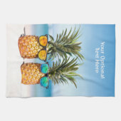 Angepasste Text-Beach-Ananas Geschirrtuch (Horizontal)