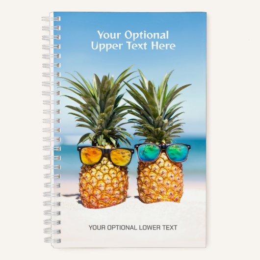 Angepasste Text-Beach-Ananas Notizblock (Vorderseite)
