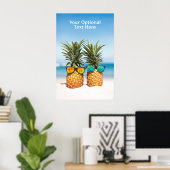 Angepasste Text-Beach-Ananas Poster (Heimbüro)