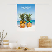 Angepasste Text-Beach-Ananas Poster (Küche)