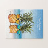 Angepasste Text-Beach-Ananas Puzzle (Horizontal)