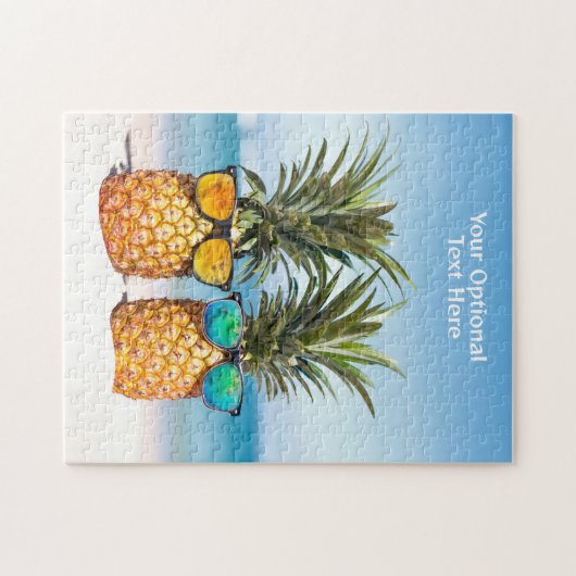 Angepasste Text-Beach-Ananas Puzzle (Horizontal)