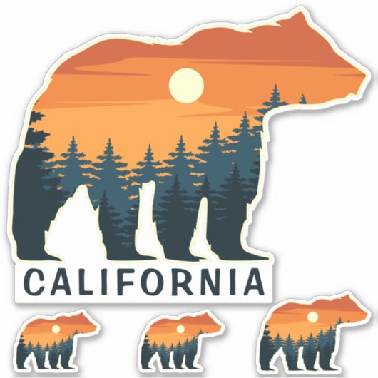 Angepasste Text-Bear Forest-Aufkleber Aufkleber (Vorderseite)