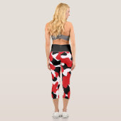 Angepasste Trendrote Schwarze Kuh Print Capri Leggings (Rückseite)