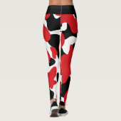 Angepasste Trendrote Schwarze Kuh Print Leggings (Rückseite)
