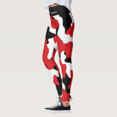 Angepasste Trendrote Schwarze Kuh Print Leggings (Links)