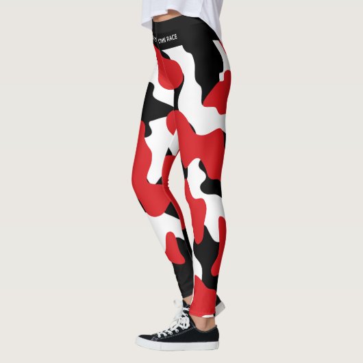 Angepasste Trendrote Schwarze Kuh Print Leggings (Links)