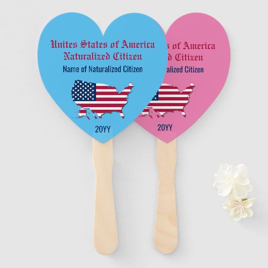 Angepasste USA-Flaggenkarte Amerikanischer Bürger  Fächer (Vorne und Hinten)