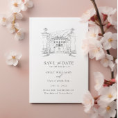 Angepasste Venue-Illustration Save the Date mit QR Einladung