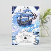 Angepasste verzauberte Schiffspiegelung zum Geburt Einladung (Stehend Vorderseite)