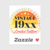 Angepasste Vintag limitierte Edition Geburtstagspl Aufkleber (Blatt)