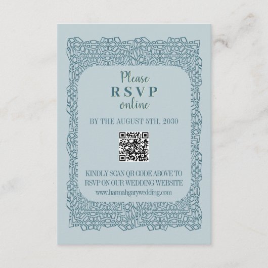 Angepasste Vintage QR-Codelingkarten mit blauer Sp Begleitkarte (Vorderseite)