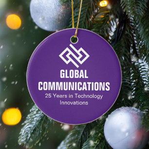 Angepasste violette Cyber Company Weihnachten Keramik Ornament