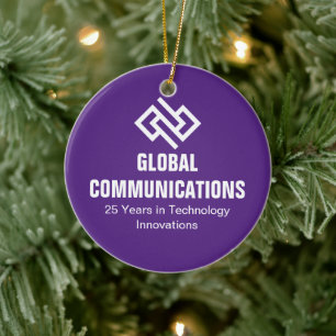 Angepasste violette Cyber Company Weihnachten Keramik Ornament