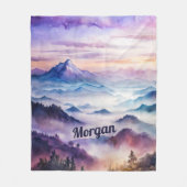 Angepasste Wasserfarbenwelt Nebel Landschaft Fleecedecke (Vorderseite)