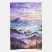 Angepasste Wasserfarbenwelt Nebel Landschaft Geschirrtuch (Vertikal)