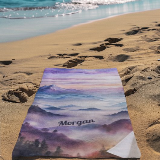 Angepasste Wasserfarbenwelt Nebel Landschaft Strandtuch