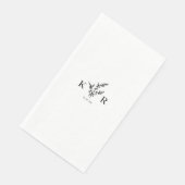 Angepasste Wedelmonogrammname Etched-Blume Serviette (Ecke)