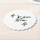 Angepasste Wedelmonogrammname Etched-Blume Untersetzer (angewinkelt)