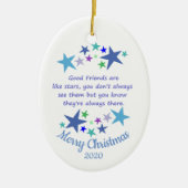 Angepasste Weihnachten Gute Freunde wie Sterne Keramikornament (Vorne)