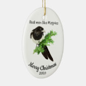 Angepasste Weihnachten Real Men Like Magpies Spaß Keramik Ornament (Rechts)
