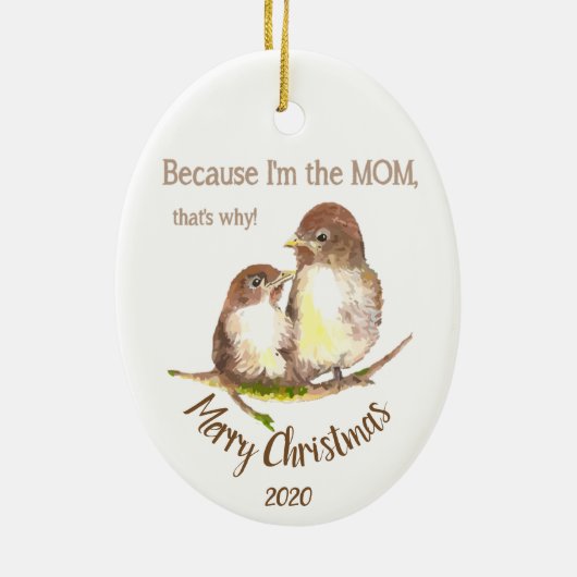 Angepasste Weihnachten, weil ich der Mama Spaß bin Keramikornament (Hinten)