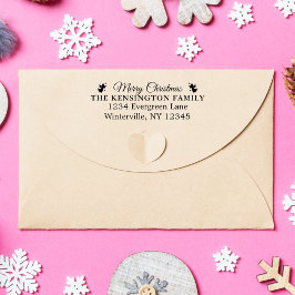 Angepasste Weihnachts-Familienadresse mit Glocken Permastempel