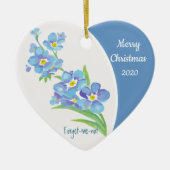 Angepasste Weihnachts-Vergessen-nicht-Blume Keramikornament (Vorne)