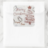 Angepasste Weihnachtskochtaufkleber Quadratischer Aufkleber (Tasche)