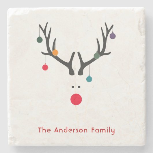 Angepasste Weihnachtsminimalistische moderne Renti Steinuntersetzer (Vorderseite)