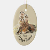 Angepasste Weihnachtswasserfarben Siegel Keramikornament (Rechts)