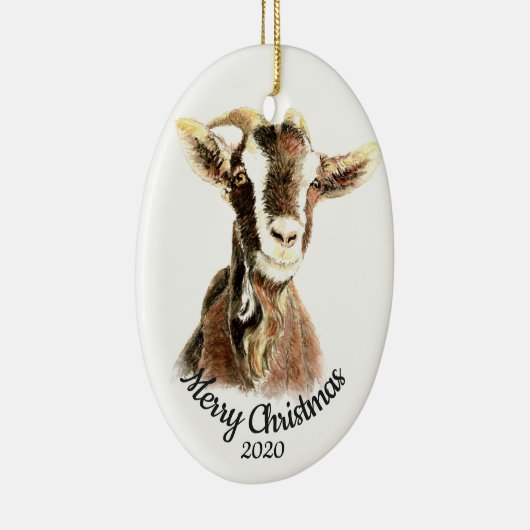 Angepasste Weihnachtswasserziegenfarm Keramik Ornament (Rechts)