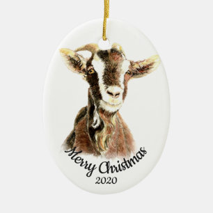 Angepasste Weihnachtswasserziegenfarm Keramik Ornament