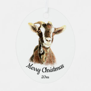 Angepasste Weihnachtswasserziegenfarm Ornament Aus Metall