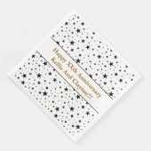 Angepasste Weiß/Schwarze Sterne Hochzeitstag Serviette (Ecke)