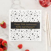 Angepasste Weiß/Schwarze Sterne Hochzeitstag Serviette (Beispiel)