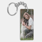 Angepasste Zwei-Foto- und Text-Schlüsselanhänger Schlüsselanhänger (Vorderseite links)