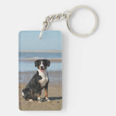 Angepasste Zwei-Foto- und Text-Schlüsselanhänger Schlüsselanhänger (Rückseite)