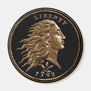 Angepasster 1793 Flowing Hair Penny Magnet