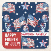 Angepasster 4. Juli Name der Aquarellfarbenfamilie Rechteckiger Pappuntersetzer (Vorderseite)